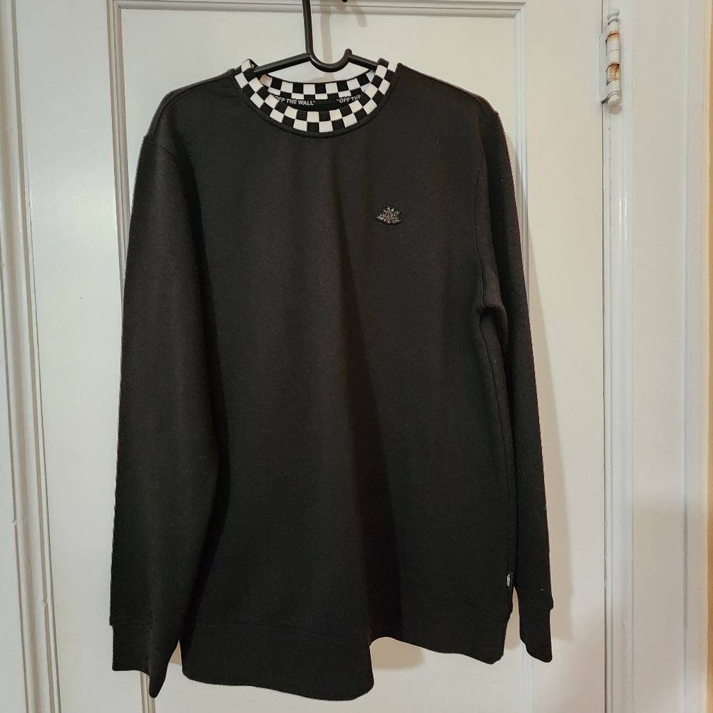 Vans Black Sweater with Checkered Collar